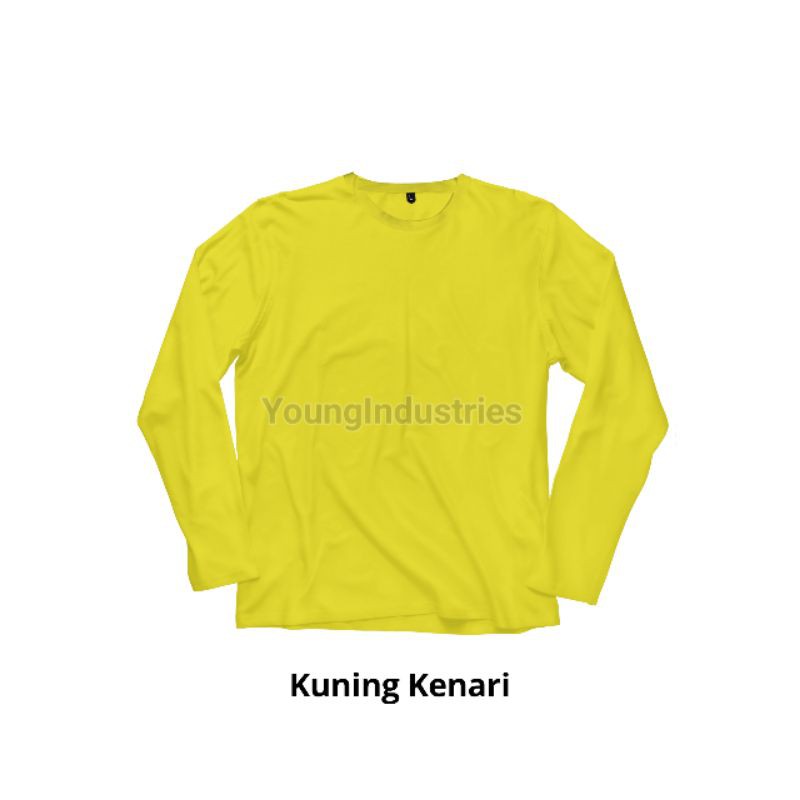 Kaos Polos Lengan Panjang Cotton Combad 30S Kuning Kenari