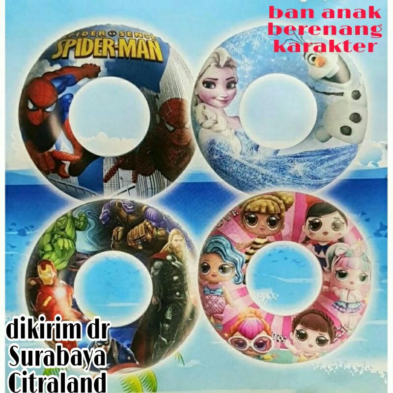 Ban anak berenang karakter lucu