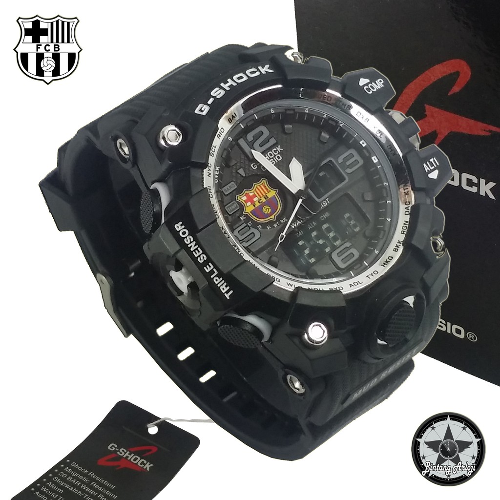 { EXCLUSIVE } JAM TANGAN BARCELONA FC DUAL TIME (LIST PUTIH)