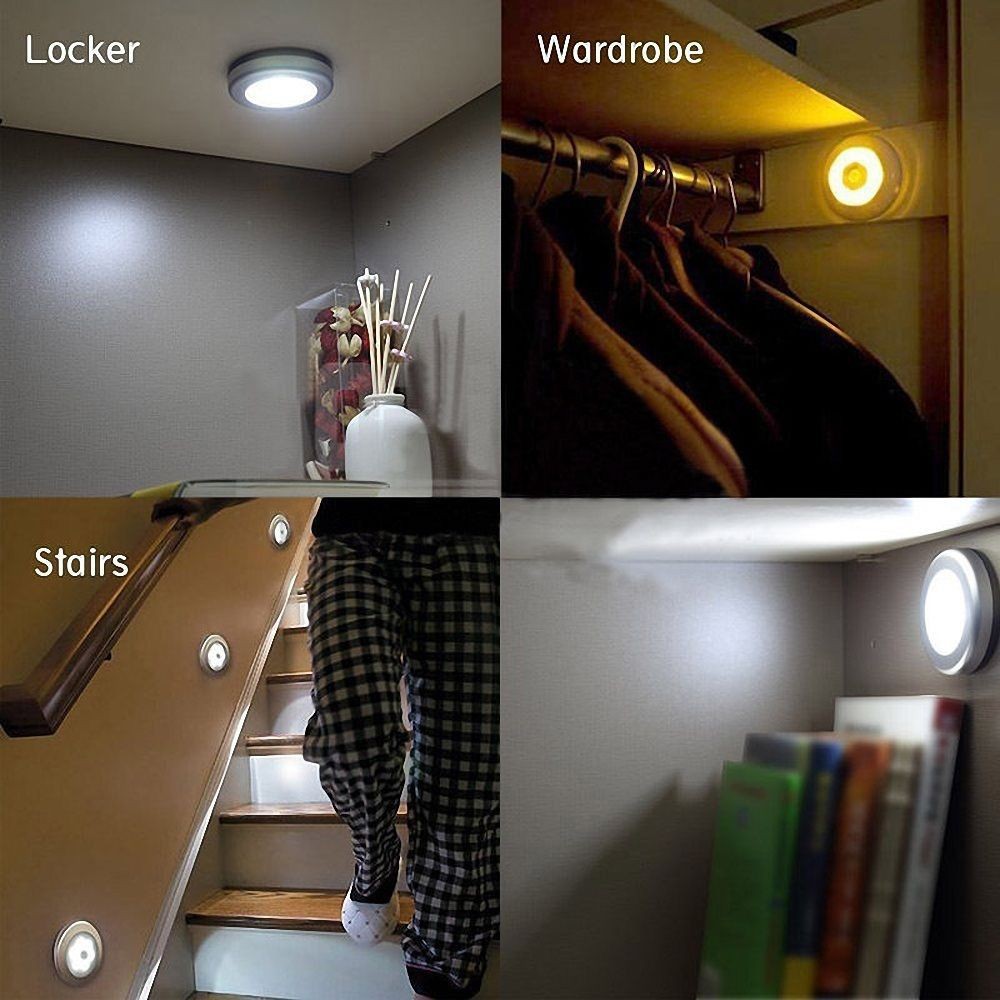 Hot Sale/Wireless PIR Motion Sensor Otomatis LED Lampu Malam Lorong Lemari Tangga Kamar Lampu