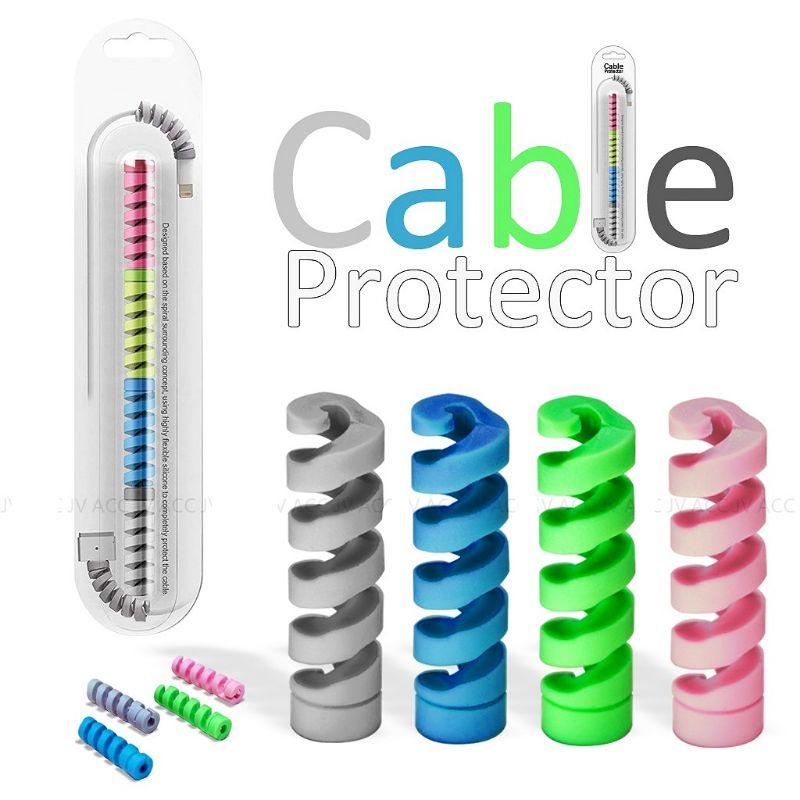 (1pack isi 4) PELINDUNG KABEL SPIRAL WARNA WARNI/ CABLE PROTECTOR 4 WARNA