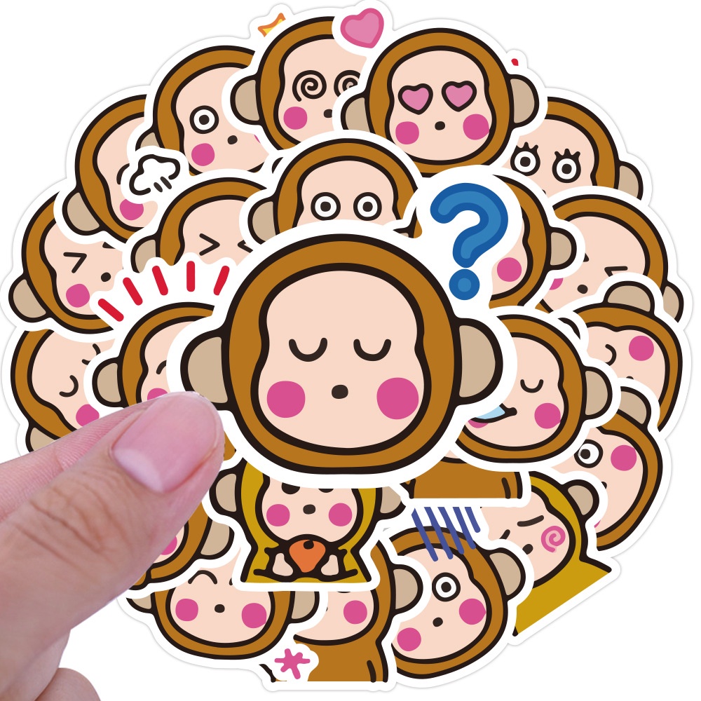 Monyet nakal stiker lucu kartun hewan phone case Jurnal koper bahan Cangkir air PVC Tangan Buku stik