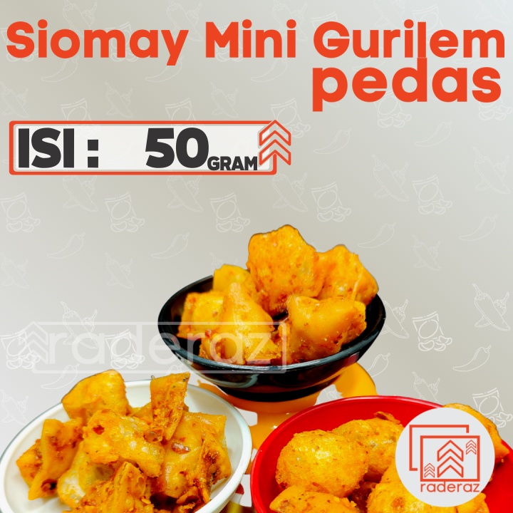 

GURILEM PEDAS isi 50gr Siomay Mini PEDAS kemasan pouch by RADERAZ (bisa GROSIR bisa COD)