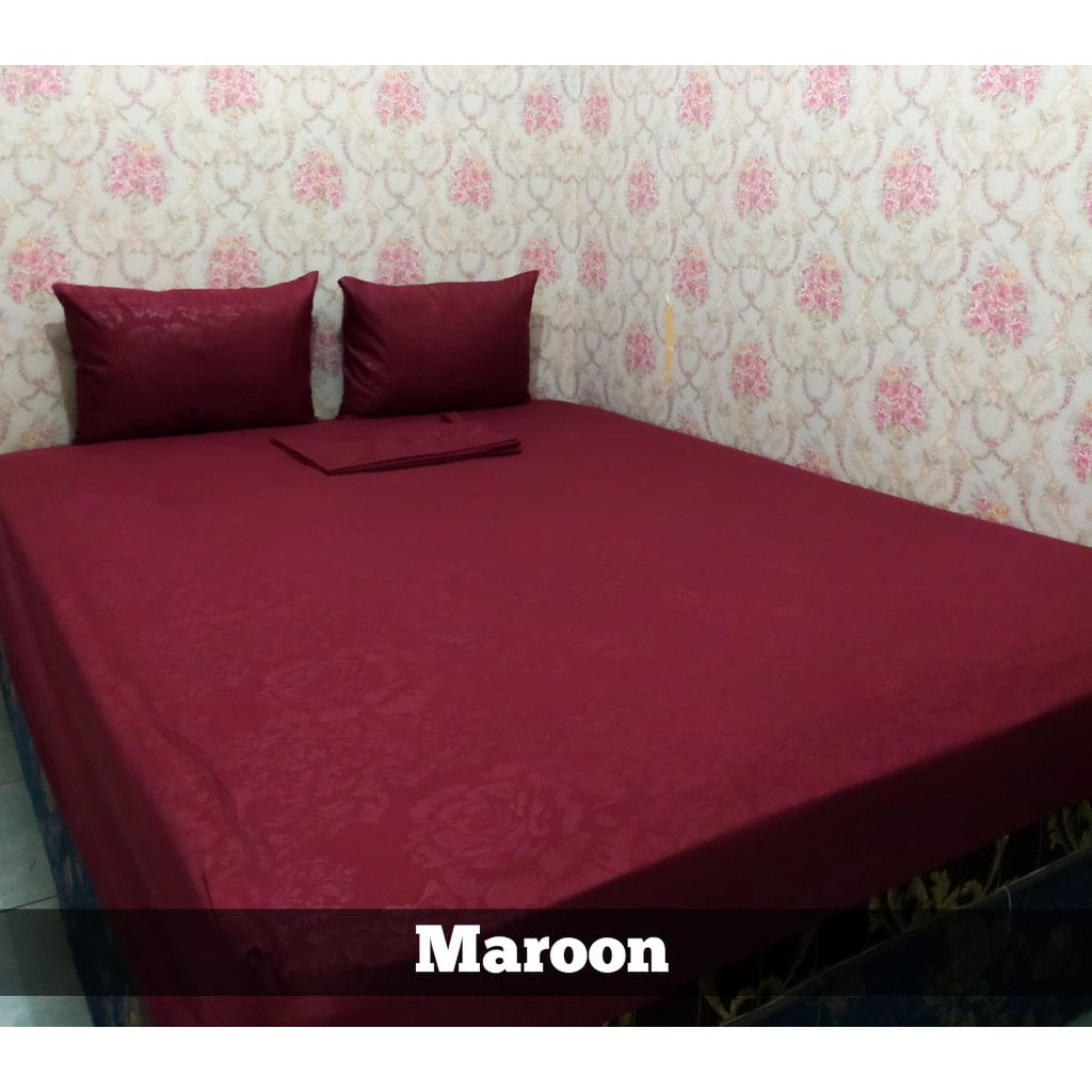 SPRAI POLOS PRODUSEN SPREI SPREI EMBOS MAROON GROSIR HOMEMADE 180X200 / GROSIR SPREI / SPREI MURAH