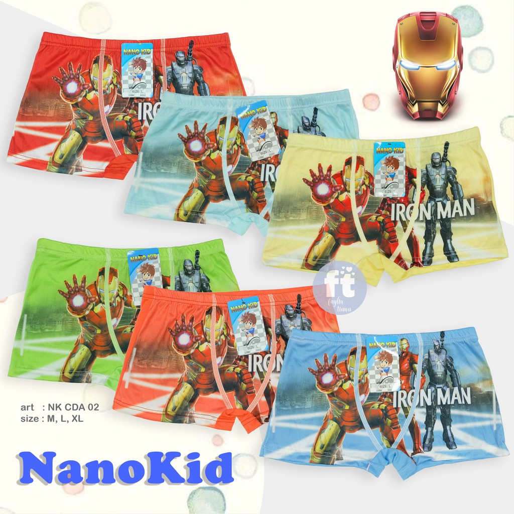 NANOKID | Boxer Anak Cowok / Celana Dalam Anak Segiempat / art NK CDA