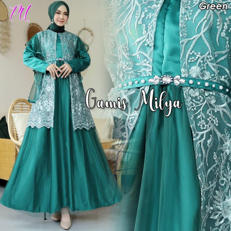 MILYA Gamis mewah muslimah gaun pesta bridemaids gaun wisuda walimatul ursy engagement