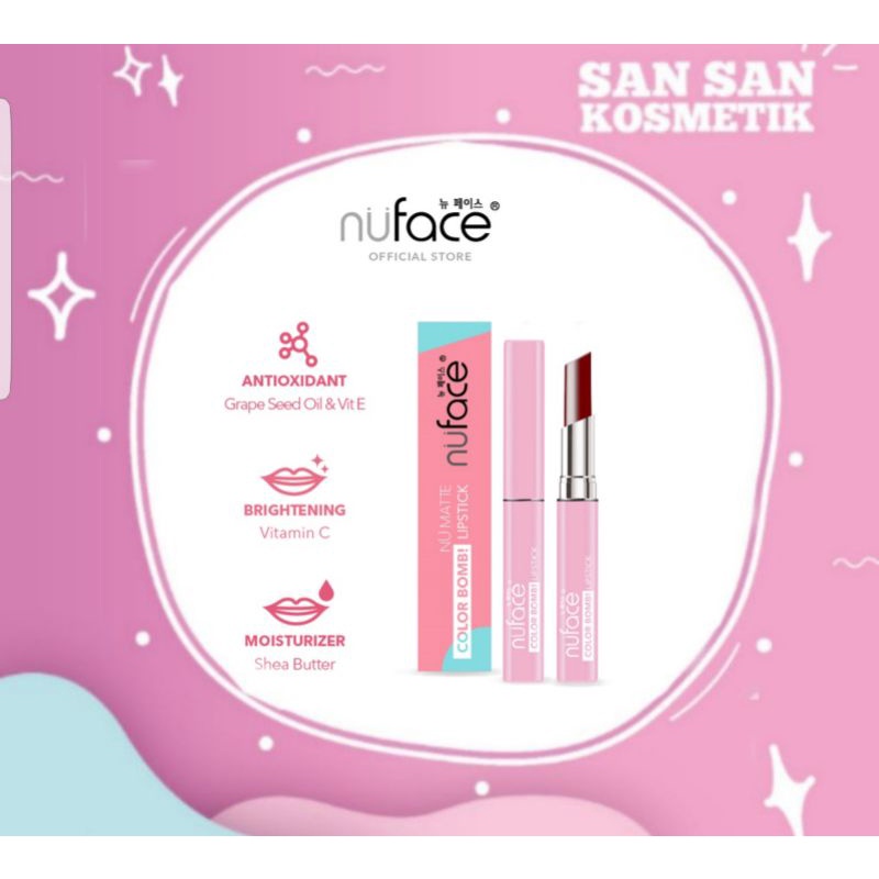 Nu Face lipstik Matte / ColorBomb 2,5gram