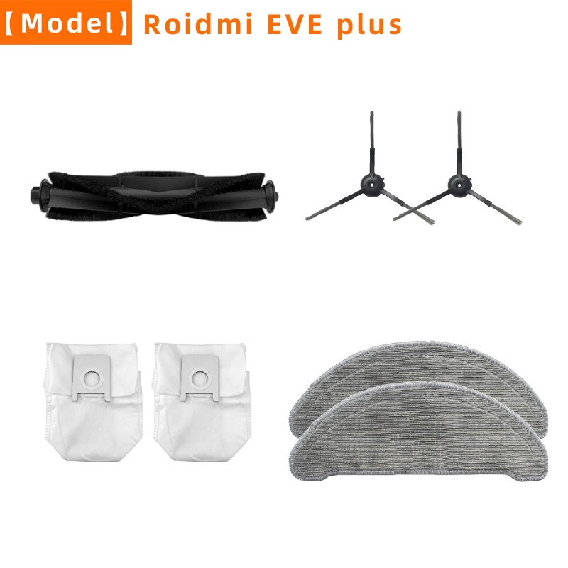 Untuk Roidmi EVE Plus Robot vacuum cleaner Bagian Kantong Debu roller Sikat Utama Sikat Samping Kain Aksesori