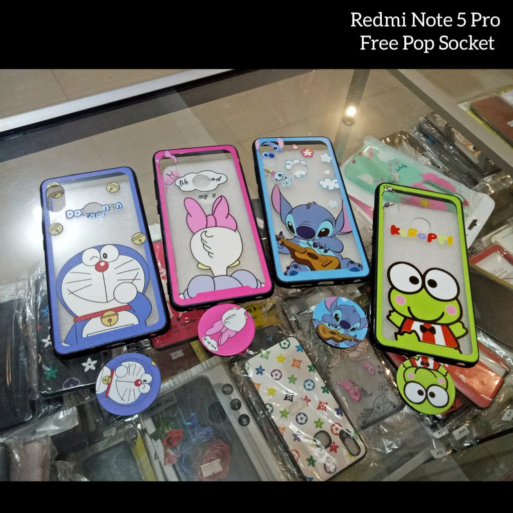 Case Redmi Note 5 Pro Akrilik Mika Disney Free Popsocket