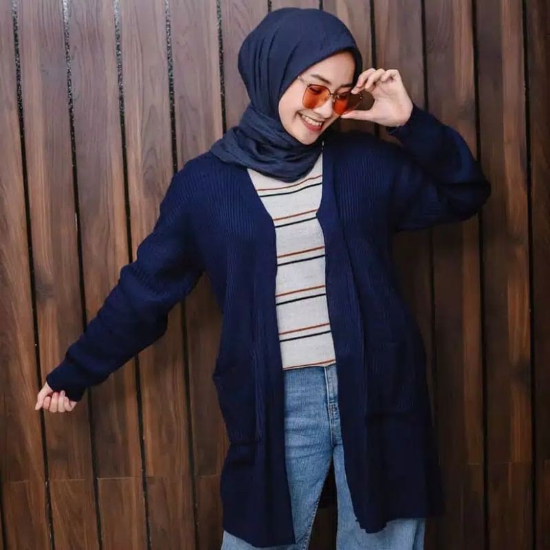 VEGA CARDI / CARDIGAN RAJUT / CARDI SAKU RAJUT