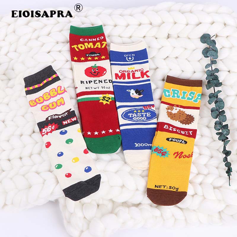 Kawaii Kaos  Kaki  Lucu Motif Tomat Biskuit Cokelat 