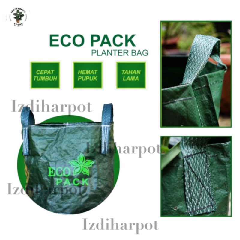 planter bag eco pack 50 liter 2 handle untuk pot tanaman - PLANTER BAG 50 LITER