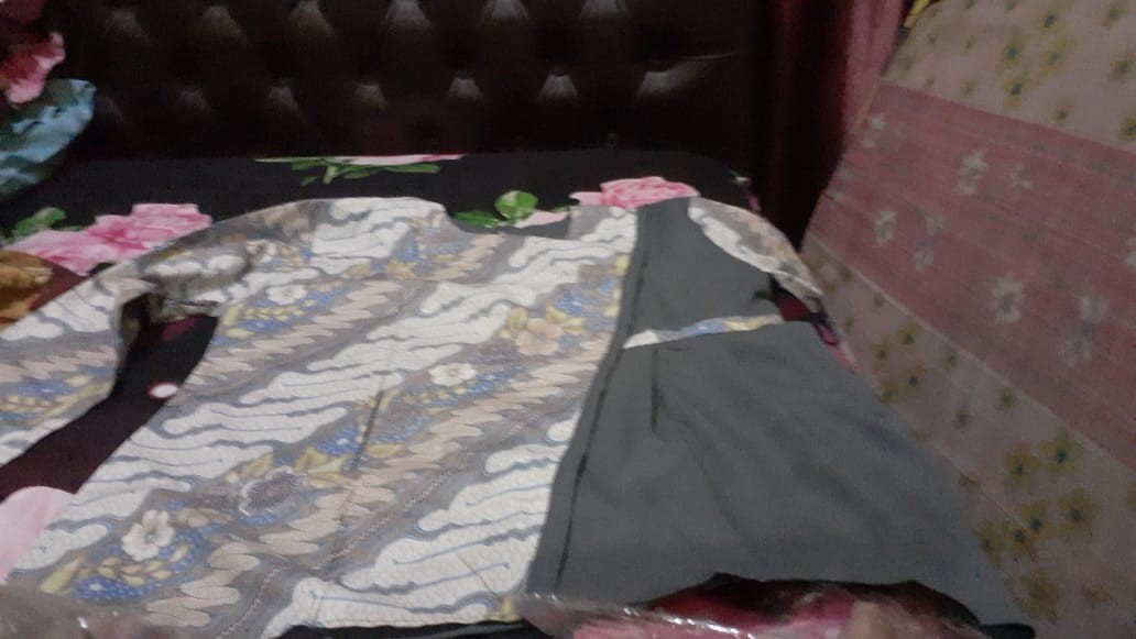 Ori Atasan Blus Batik Wanita Modern Halus Dolby Kombinasi Brokat Polos