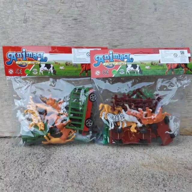 Jual Mainan Binatang Set Animals Karet Kebun Binatang Mini | Shopee ...