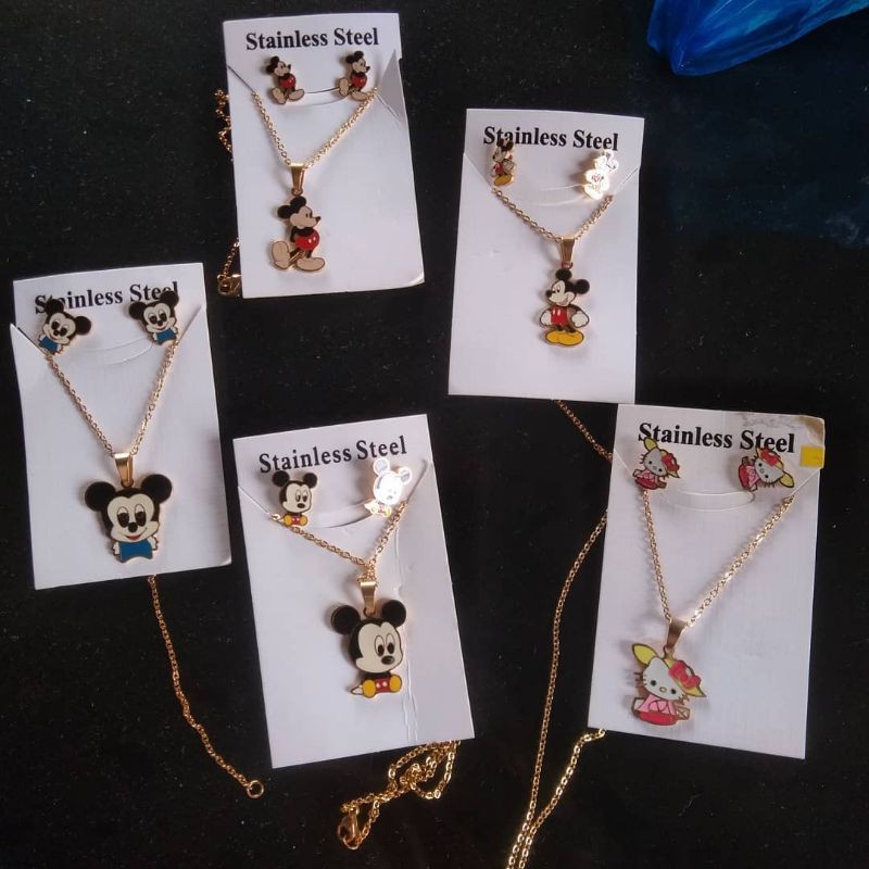 Titanium anak ,kalung dan anting,cincin gelang