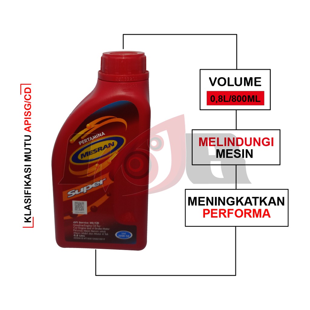 Pertamina Mesran Super 20w50 Oli Motor Bebek 4T 800 ml