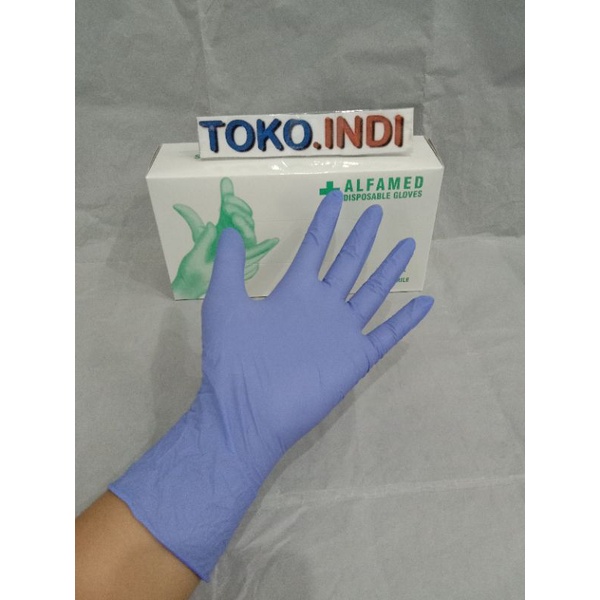 Sarung Tangan Nitrile isi 100 Alfamed / Sarung Tangan Nitrile / Disposable Gloves