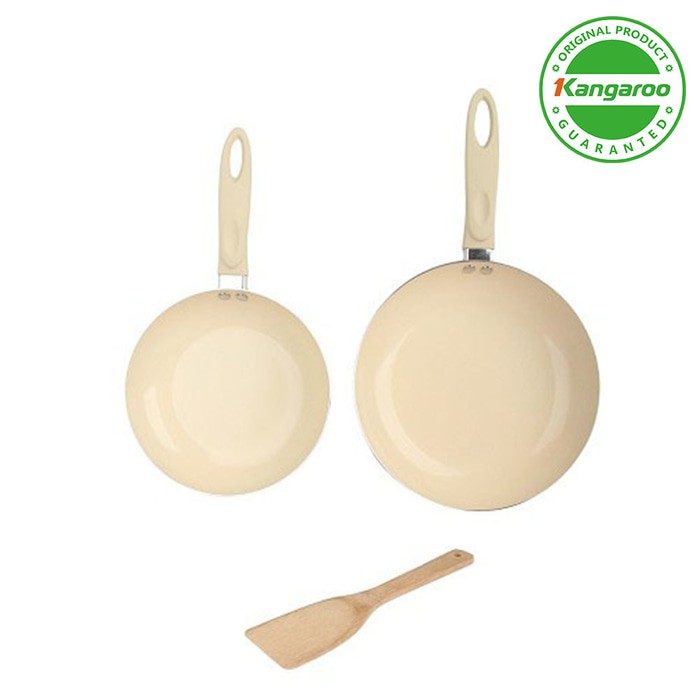 Frypan Kangaroo KG-675 2 Set - Wajan Aluminium Marble 24 &amp; 20 cm