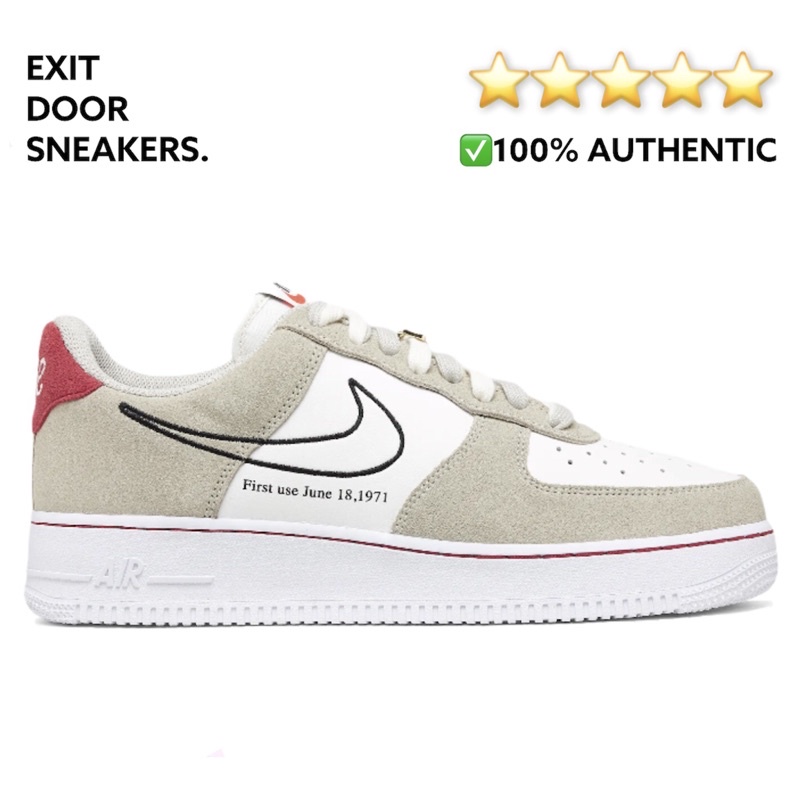Air Force 1 LV8 Low " First Use " - Light Stone/ Black Sail/ Red - DB3597-100 - 100% Authentic