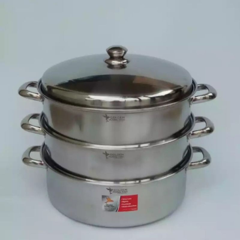Steamer stainless steel uk 36 cm susun 3 golden flying fish