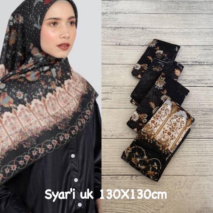 Siap Kirim.. JILBAB VOAL MOTIF JUMBO PREMIUM UK. 130x130 / HIJAB SYAR'I PREMIUM