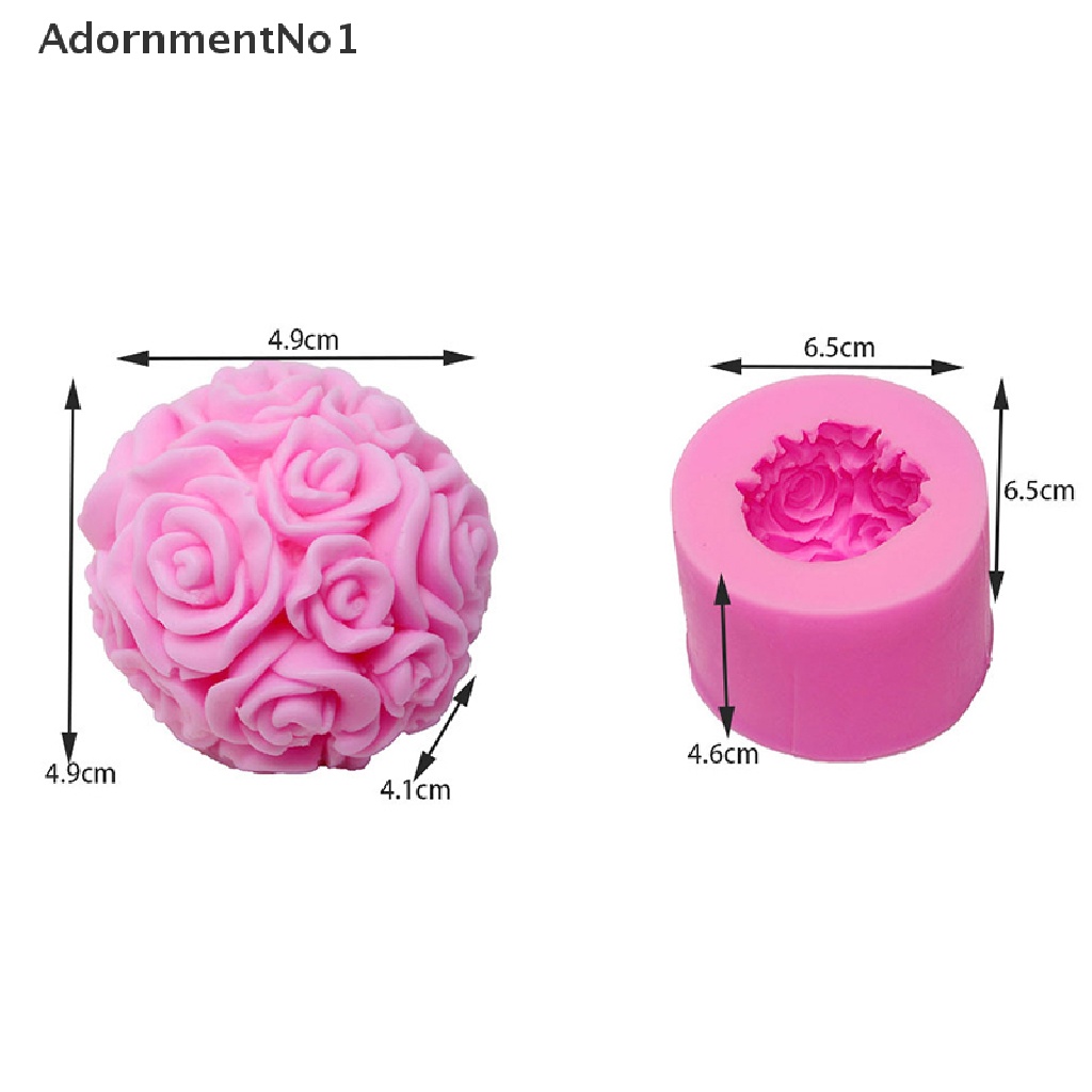 (AdornmentNo1) Cetakan Sabun / Lilin Bentuk Bunga Mawar 3D DIY Bahan Silikon