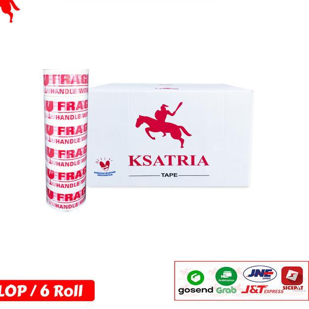 

♪ Lakban Fragile Putih KSATRIA Tape 60 Yard (1 Slop) ♠