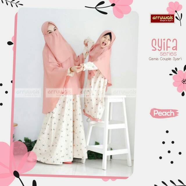 Gamis Syari Couple Ibu dan anak bahan katun jepang