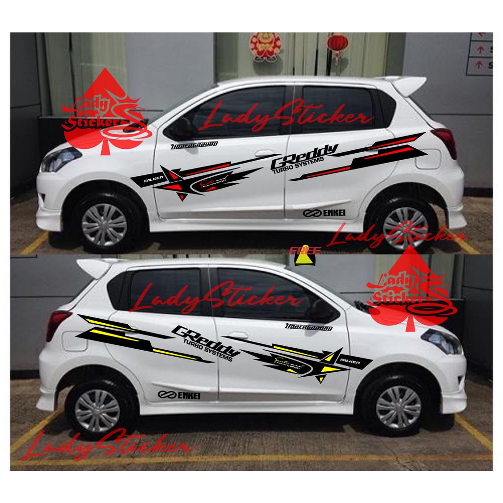 STICKER STIKER MOBIL DATSUN GO PANCA DUA BARIS BRIO AGYA AYLA STRIPING STICKER MOBIL DATSUN GO PANCA