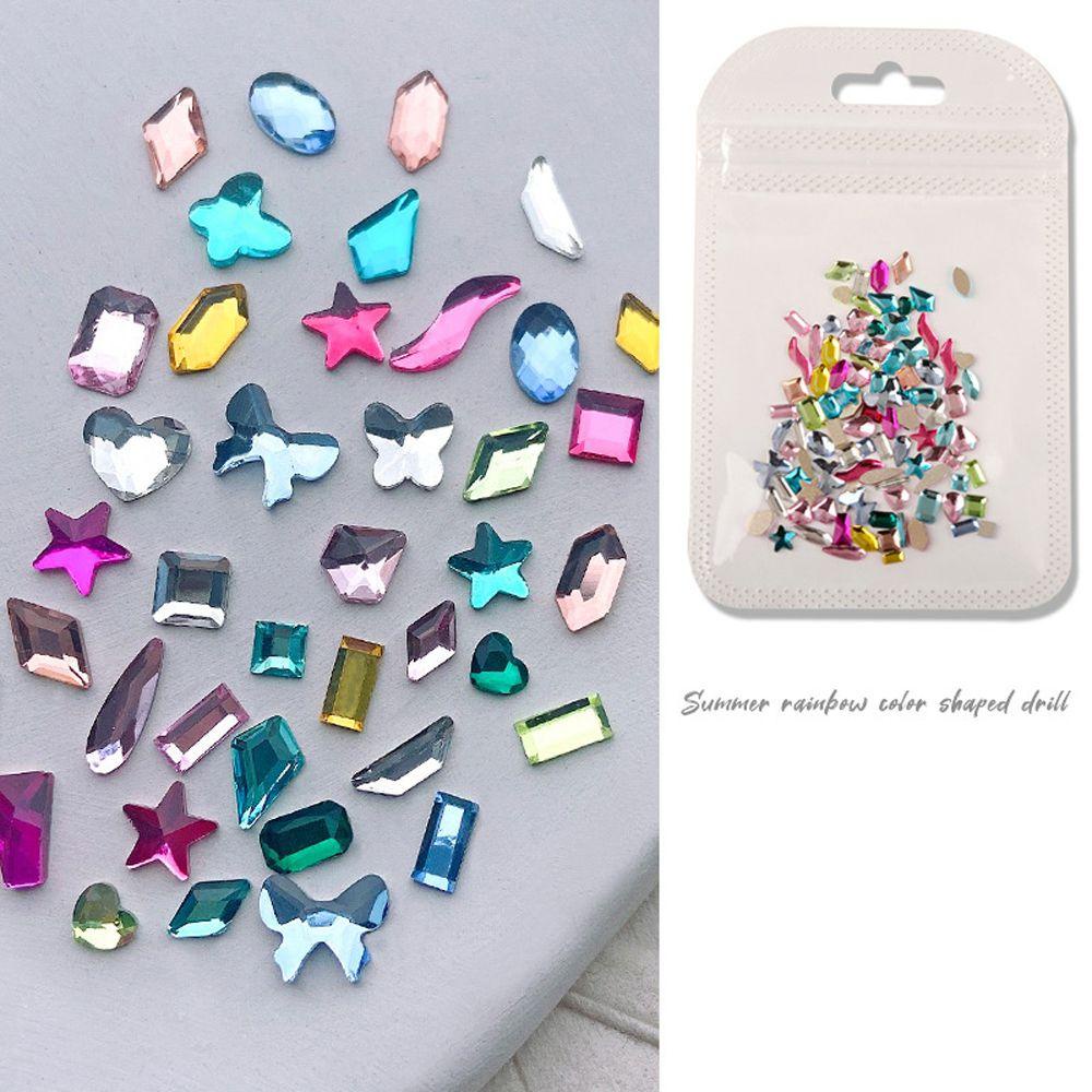 AUGUSTINA Agustina Aurora Nail Art Rhinestones Fashion Korea Symphony Hiasan Kuku Bintang Berbentuk Perhiasan Kuku 3D