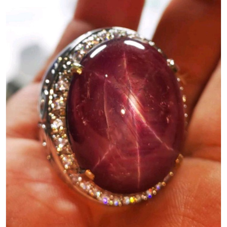 Natural Batu Permata Ruby Star Burma Jumbo