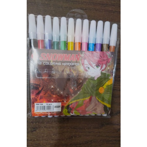 

Spidol Snowman 12 coloring markers 12 warna