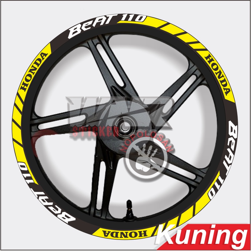 Sticker velg Honda Beat fi esp fullset depan belakang - Biru