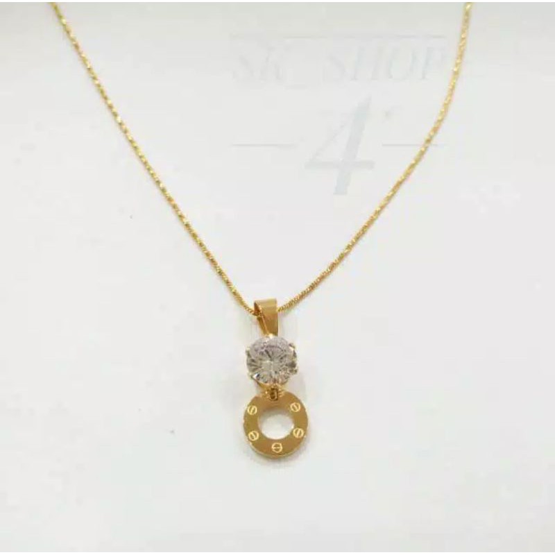 liontin permata satu titanium wanita