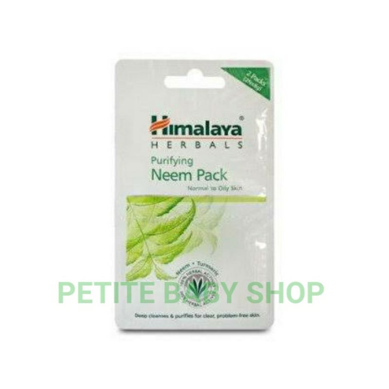 Himalaya Herbals Purifying Neem Mask / Masker Wajah Face Mask Sachet Travel Size 2 x 8 mL 16mL