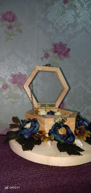 Ring Box, Kotak Cincin, Kotak Seserahan, Ring Bearer - Rustic Dengan/tanpa Inisial.