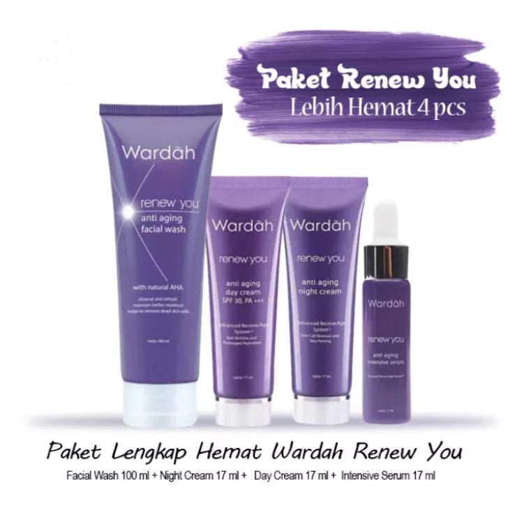 [PRODUK NSLLL] PAKET LENGKAP WARDAH RENEW YOU ANTI AGING 4 IN 1[UK KECIL] CCN