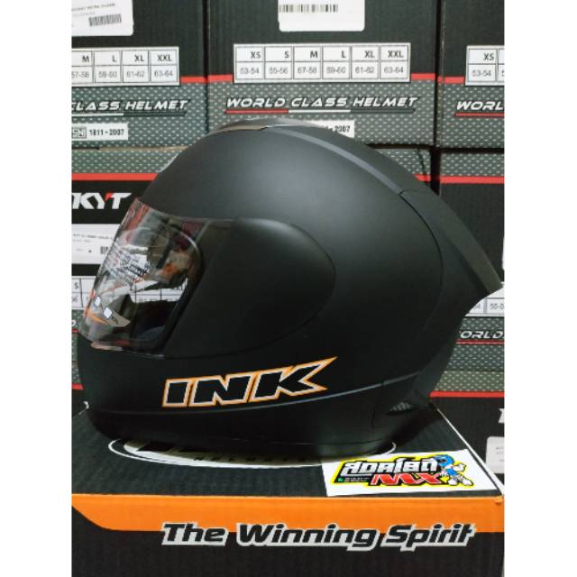 HELM INK CL MAX SOLID BLACK MATT HELM FULLFACE INK CLMAX POLOS BLACK DOFF INK CL MAX HITAM DOFF ORI