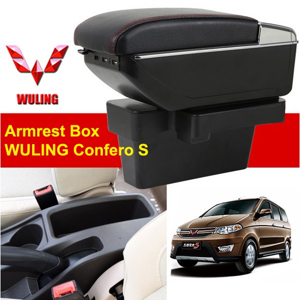 Arm Rest Box Kotak Alas Lengan WULING CONFERO S dual stack 7 Port USB Charger