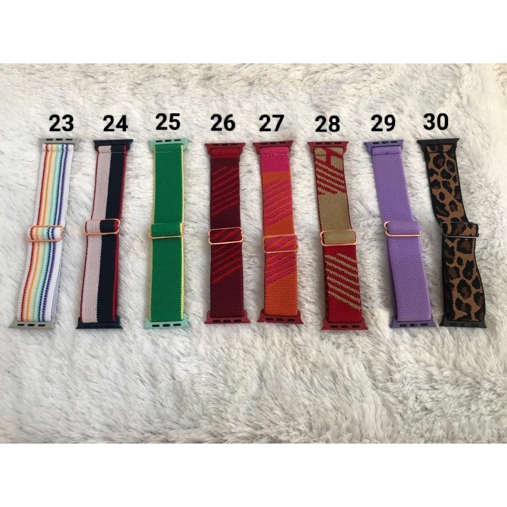Strap Apple Watch Nylon Elastis Adjustable Stretchable Solo Loop Sport Band iWatch Series 1/2/3/4/5/6/7/8/se/ultra