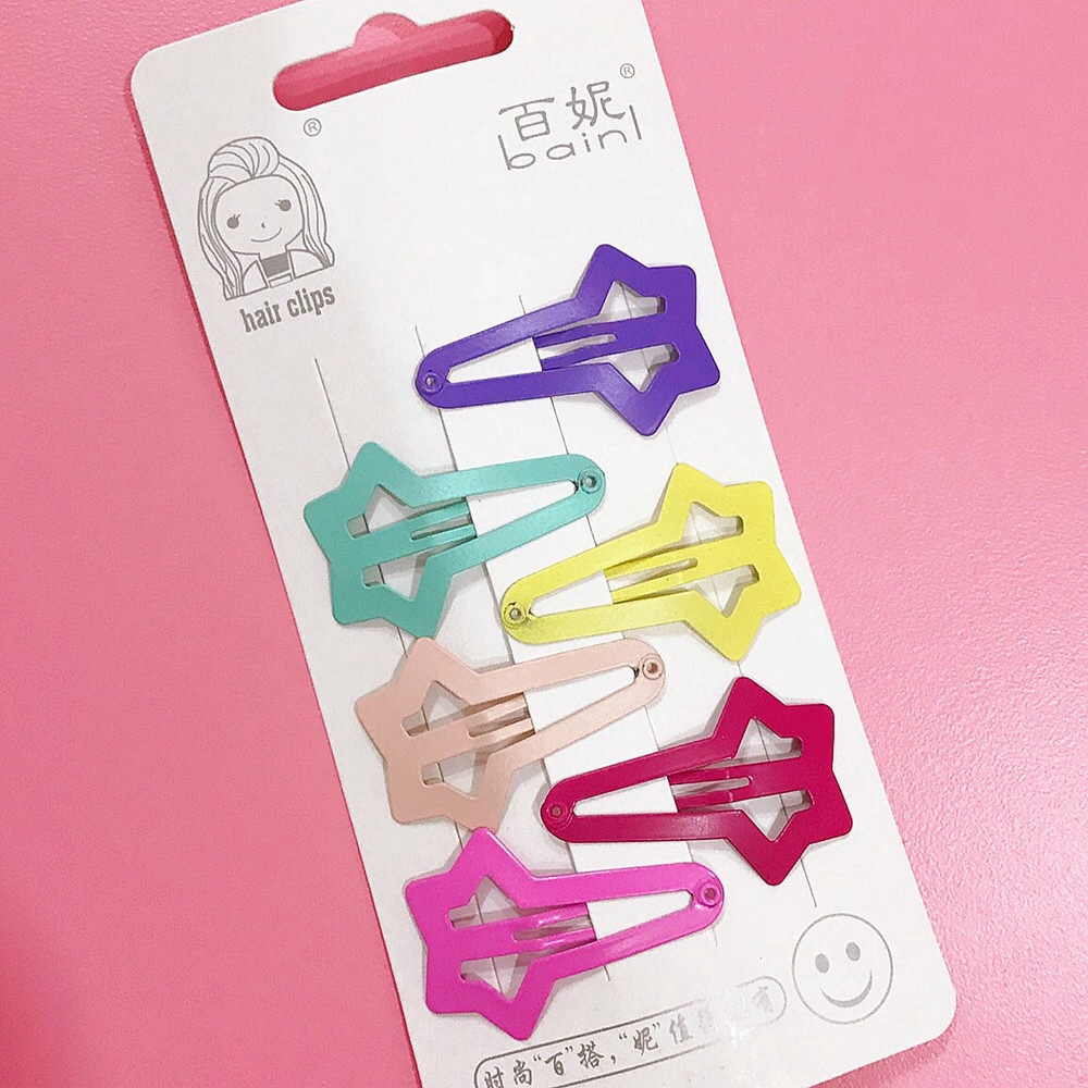 Ins Cat BB Jepit Rambut Daily Hair Pin Candy Color Anak Perempuan Lucu Basic Trendy Geometric Hair Clips
