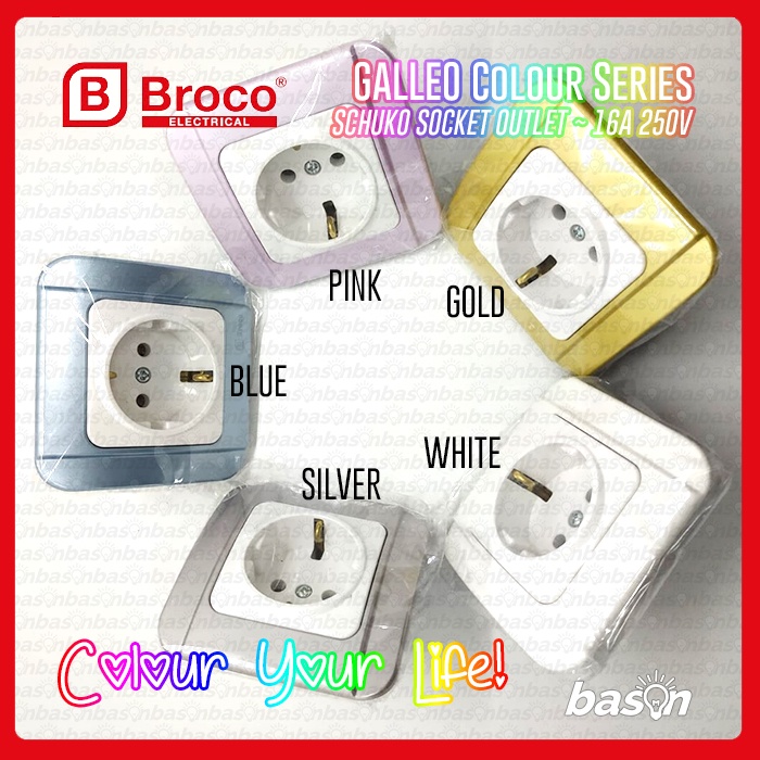 BROCO Galleo Blue / Biru G151 | Socket Outlet - Stop Kontak