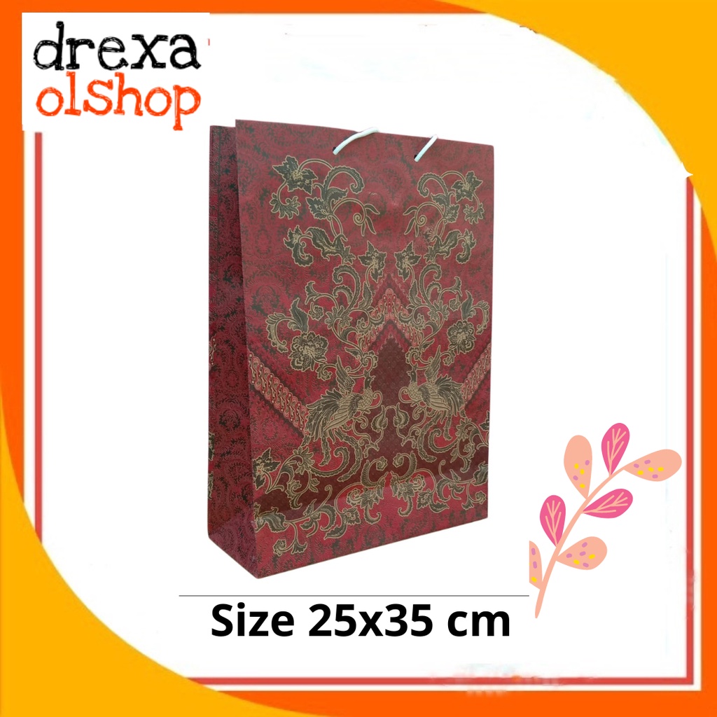 

Paperbag batik maroon size 25x35 cm