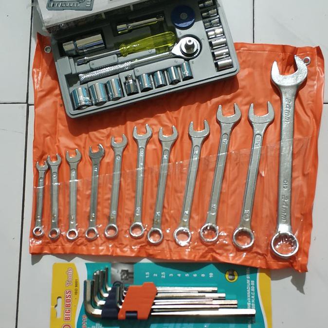 Tool Set Bengkel - Kunci Perkakas Motor - Kunci Paket 3 Set Murah