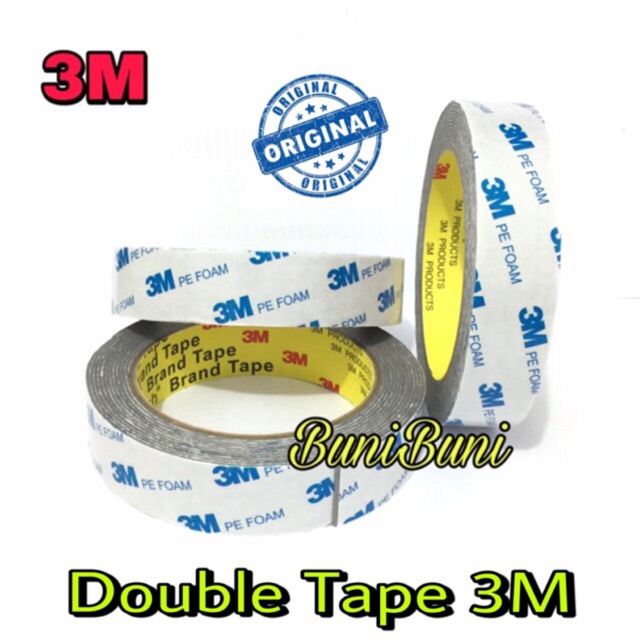 Grosir 3M Double Tape Tip / Dobeltape / Dobeltip / Doubletape 3M Putih Perekat Bolak Balik 3M Putih