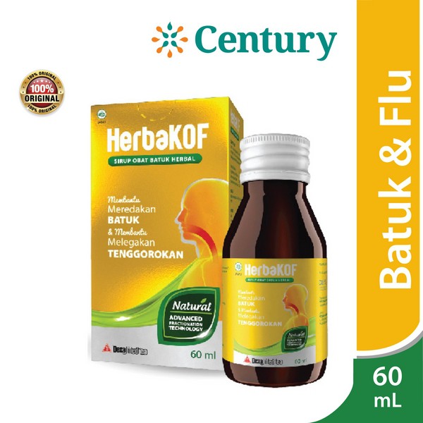 Herbakof Herbal Cough Syrup 60 Ml Obat Batuk Radang Tenggorokan Shopee Indonesia