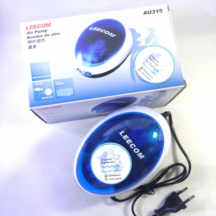 Aerator Aquarium Sunyi Anti Berisik 2 Lubang Gelembung Leecom AU 315
