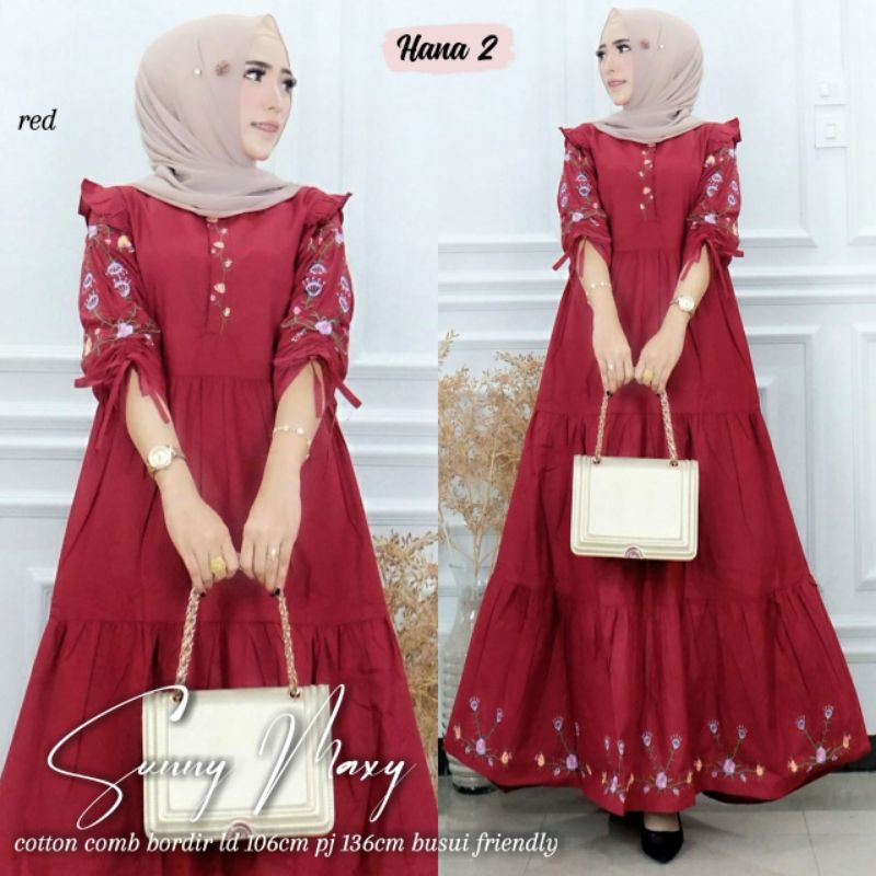 Gamis Jumbo Katun Bordir Import Chesi