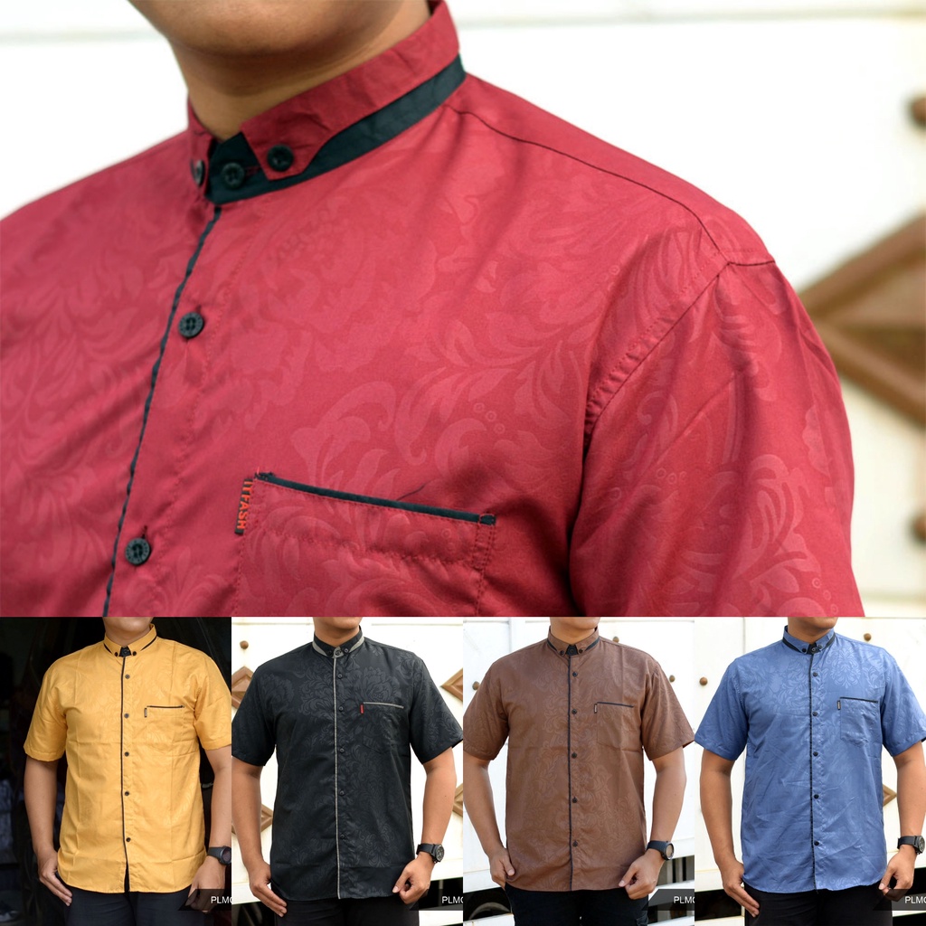 GROSIR TROLIS ORIGINAL iTFASH PLMC tipis lembut hem kemeja pria cowok embos polymicro micro polimicr