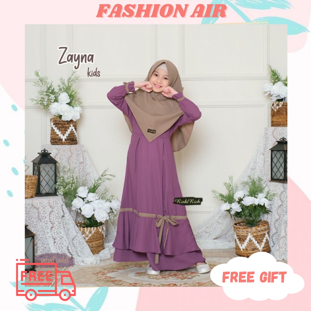 GAMIS ANAK BAHAN WOLLYCREPE PREMIUM ORIGINAL ZAYNA KIDS by RISKIRICH